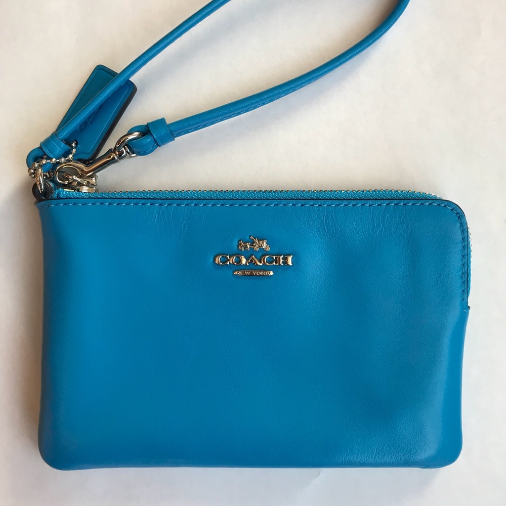 Blue coach wristlet